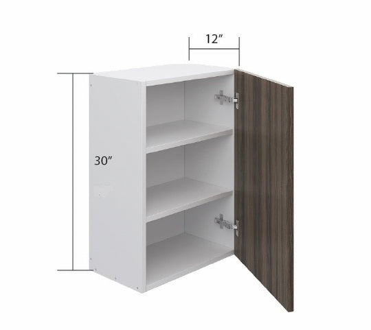 Smoked Oak Wall Cabinet 1 Full Door (30")