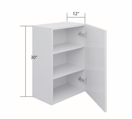 White Slim Shaker Wall Cabinet 1 Full Door (30")