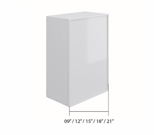 White Slim Shaker Wall Cabinet 1 Full Door (30")