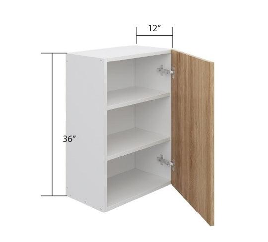 Natural Wood Wall Cabinet 1 Full Door (36")