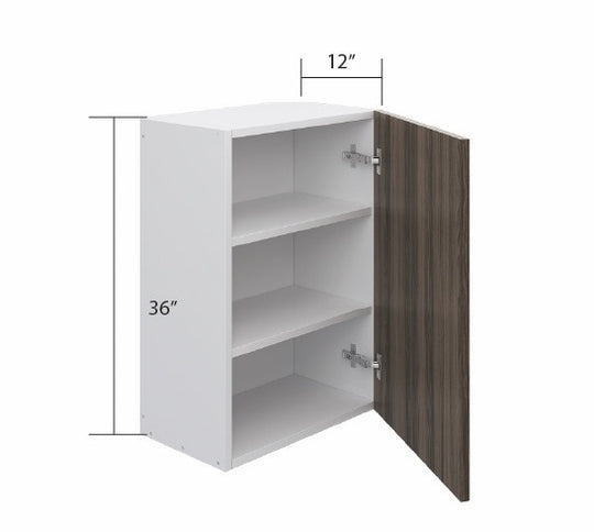 Smoked Oak Wall Cabinet 1 Full Door (36")