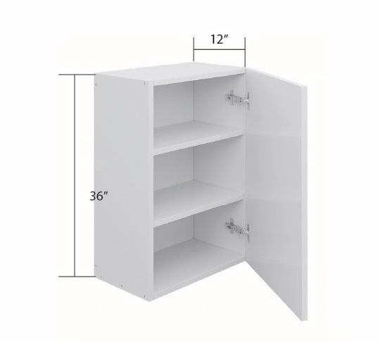 White Single Shaker Wall Cabinet 1 Full Door (36")