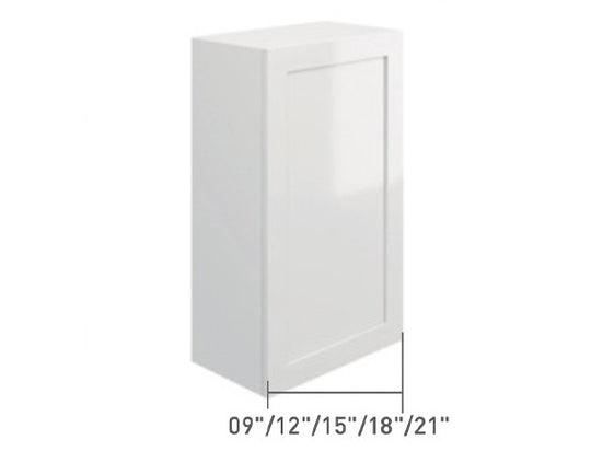 White Single Shaker Wall Cabinet 1 Full Door (42")