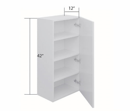 White Slim Shaker Wall Cabinet 1 Full Door (42")