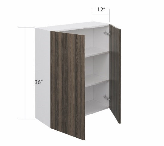 Smoked Oak Wall Cabinet 2 Door (36")