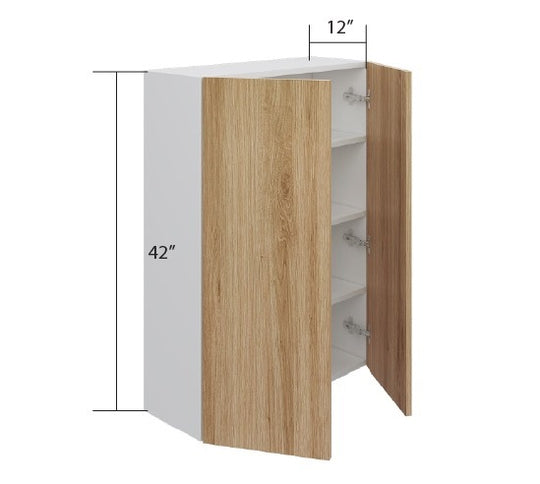 Natural Wood Wall Cabinet 2 Door (42")