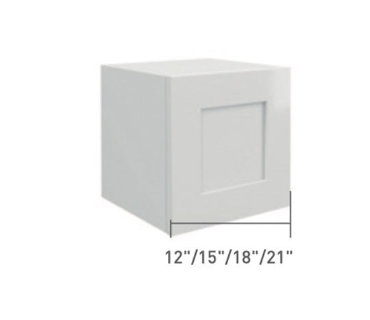 White Single Shaker Wall Short Cabinet 1 Full Door