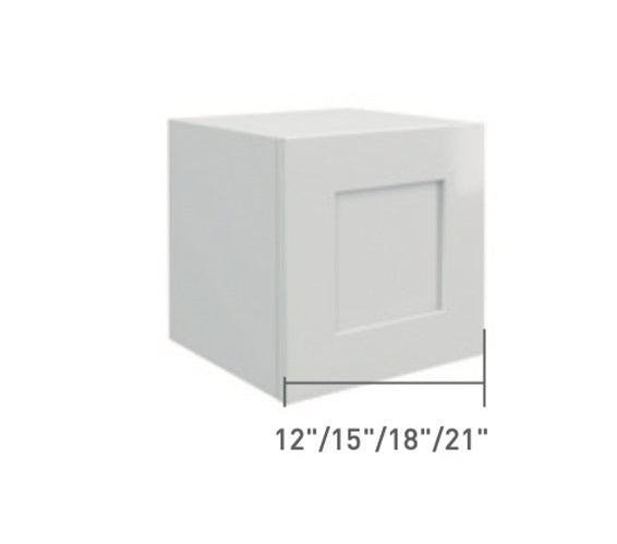 White Slim Shaker Wall Short Cabinet 1 Full Door