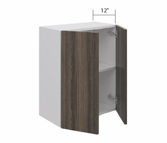 Smoked Oak Wall Short Cabinet 2 Doors (24")