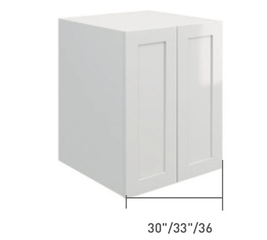 White Single Shaker Wall Short Cabinet 2 Doors (24")