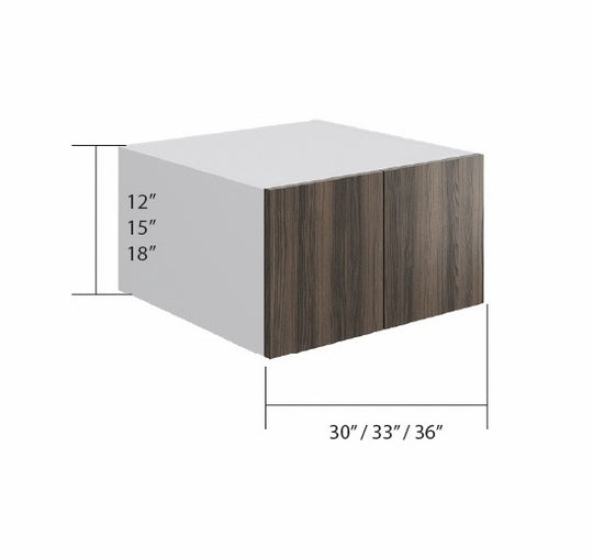 Smoked Oak Wall Cabinet Fridge 2 Door (12",15",18")