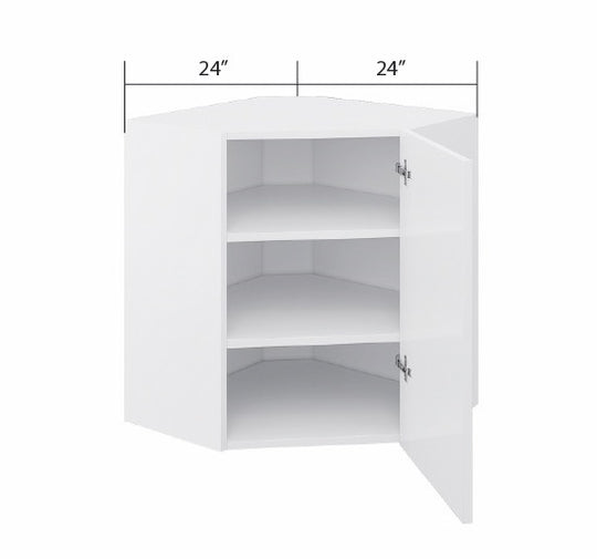 White Slim Shaker Wall Diagonal Cabinet