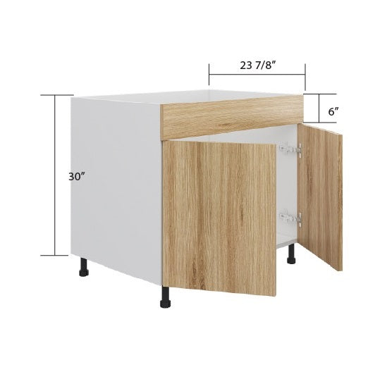 Natural Wood Sink Base Cabinet (1 FK Drawer + 2 Door)