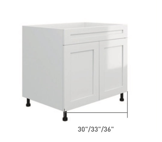 White Single Shaker Sink Base Cabinet (1 FK Drawer + 2 Door)