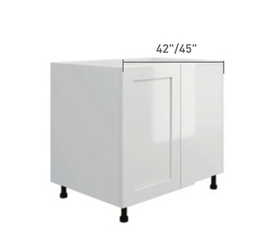 White Single Shaker Base Blind Corner Cabinet