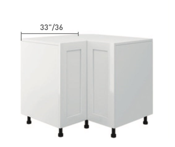 White Single Shaker Base Lazy Susan Cabinet