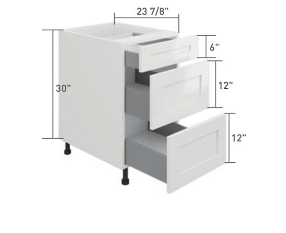 Ash Oak 3 Drawers Base Cabinet