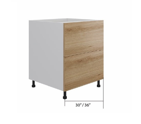 Natural Wood Base Cabinet 2 Drawer