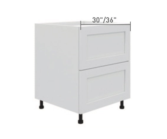 Blue Single Shaker Base Cabinet 2 Drawer