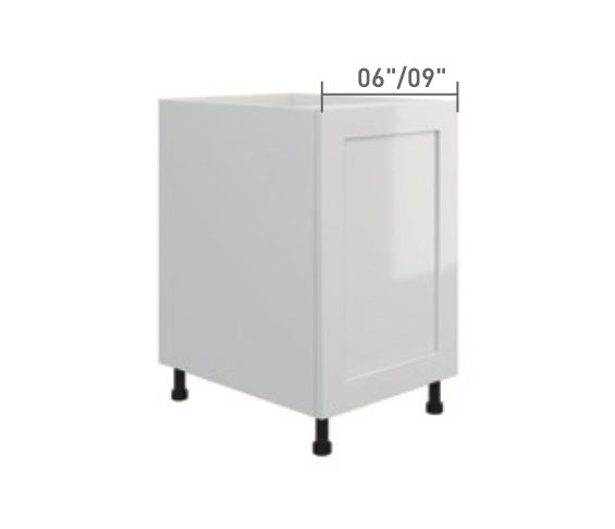 White Single Shaker Base Cabinet Full Height