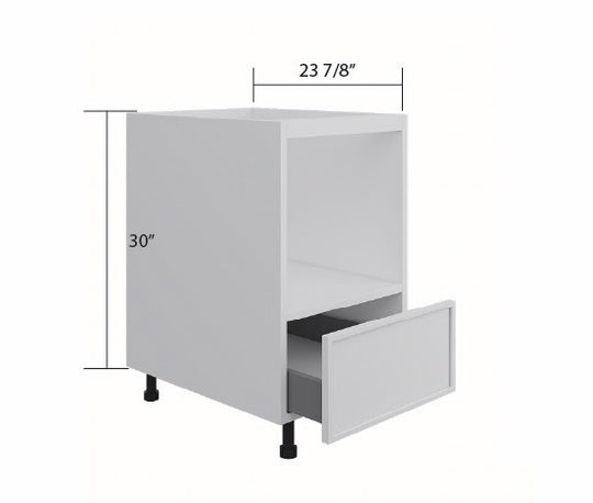 White Slim Shaker Base Microwave Cabinet