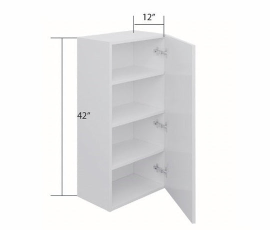 White High Gloss Wall Cabinet 1 Full Door (42")