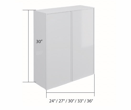 Ash High Gloss Wall Cabinet 2 Door (30")