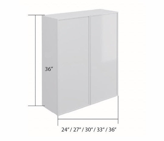 Ash High Gloss Wall Cabinet 2 Door (36")