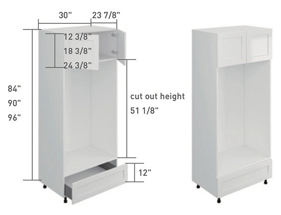 Natural Wood Double Oven Cabinet