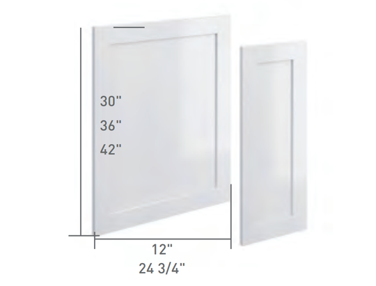 White Single Shaker Style End Panel