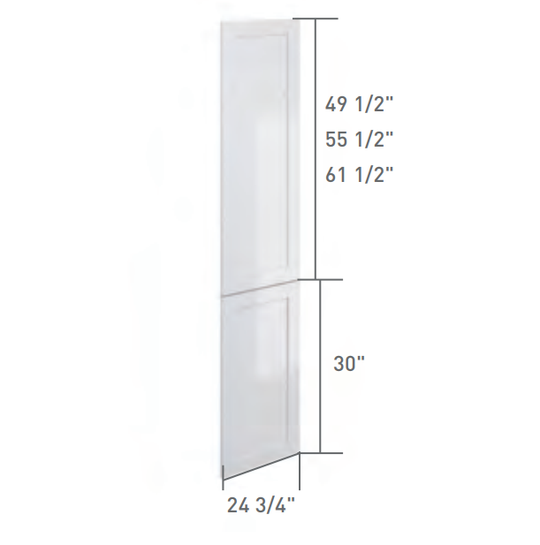 White Single Shaker Style End Panel